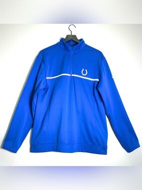 NIKE Golf Performance Indianapolis Colts Football 1/4 Zip Blue Sweatshirt Large
